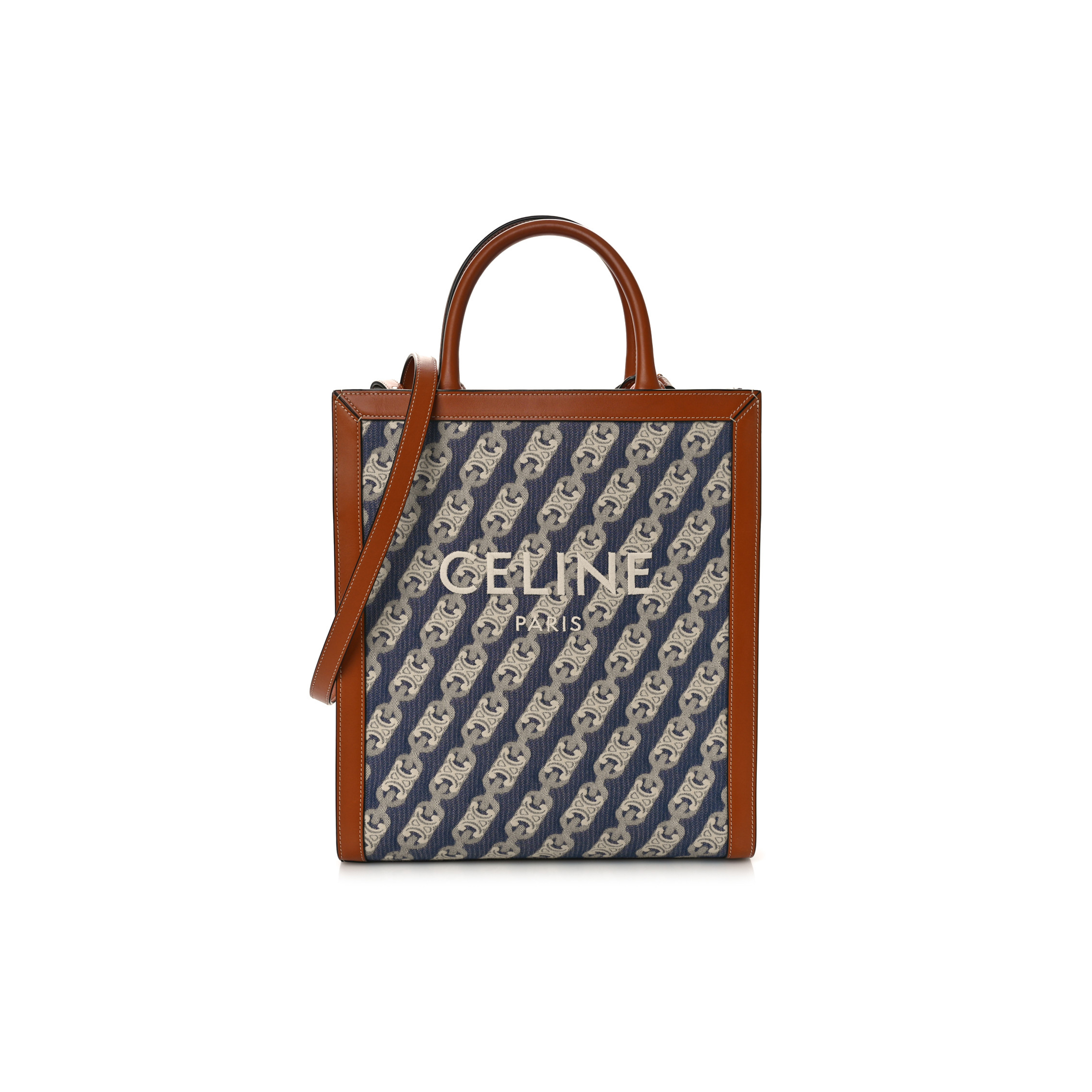 Ce**e small tote in cabas maillon triomphe jacquard and calfskin 192082cxg.19rt (32*29*8cm)
